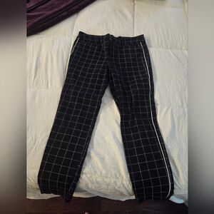 Women's Black Checkered Pants